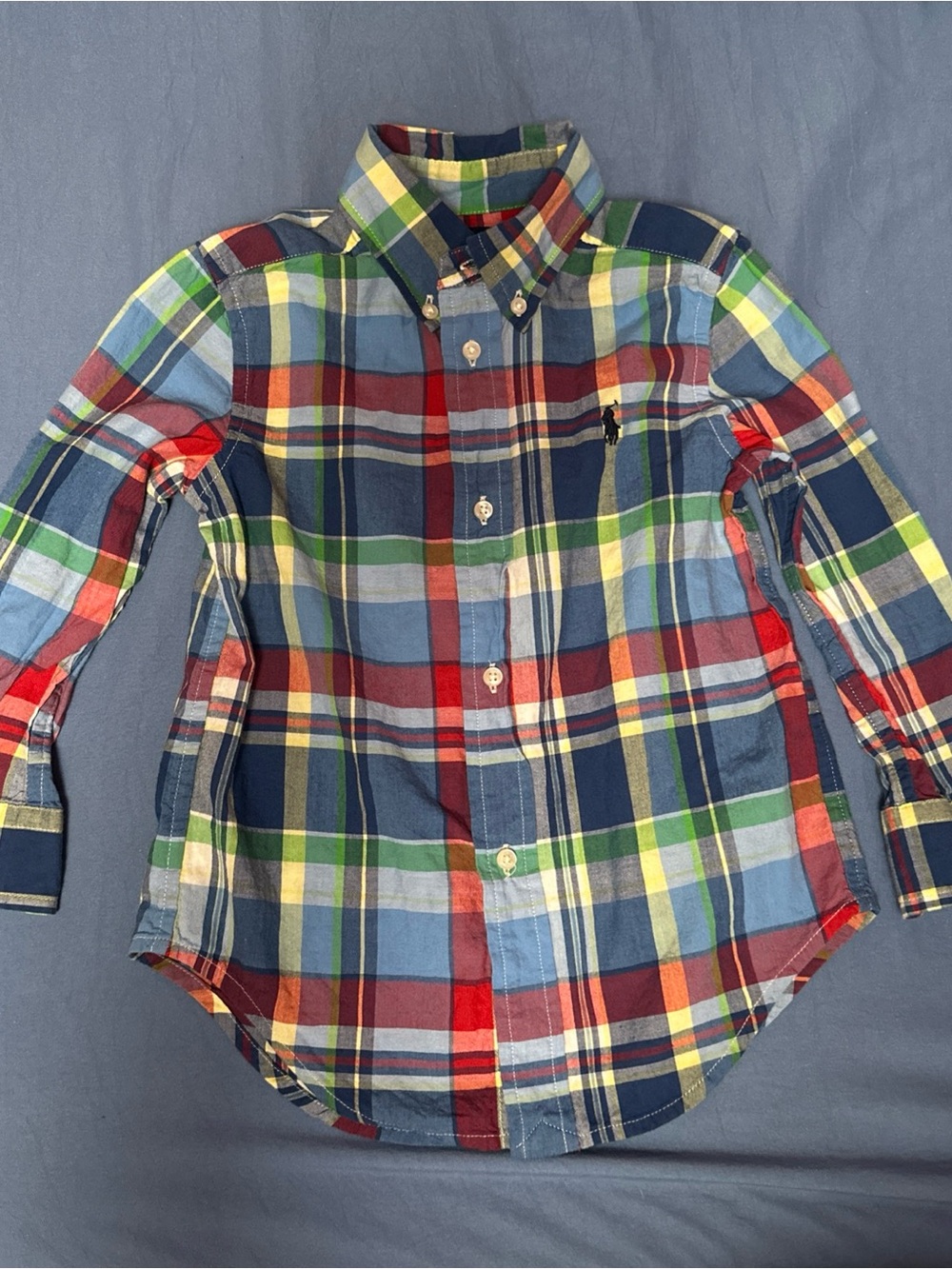 Ralph Lauren Boys' Plaid Button-Down Shirt in Red, Blue, Green, Yellow